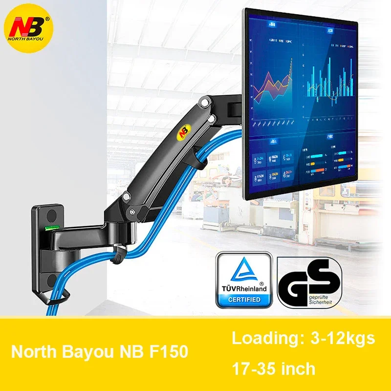 Bras moniteur mural NB F150 avec écran 17-35 pouces certifié TÜV