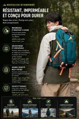 CAMEL 40L imperméable, dos respirant et multi-poches résistant