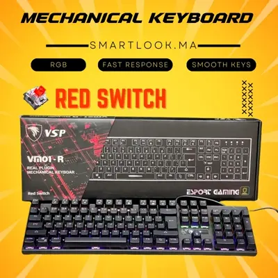 Clavier Mécanique VSP VM01-R – Switches Rouges – LED