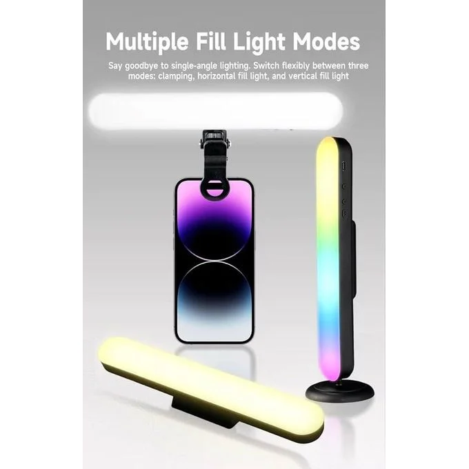 MJ-21 — Barre Lumineuse LED RGB Rechargeable Magnétique - Photo 5
