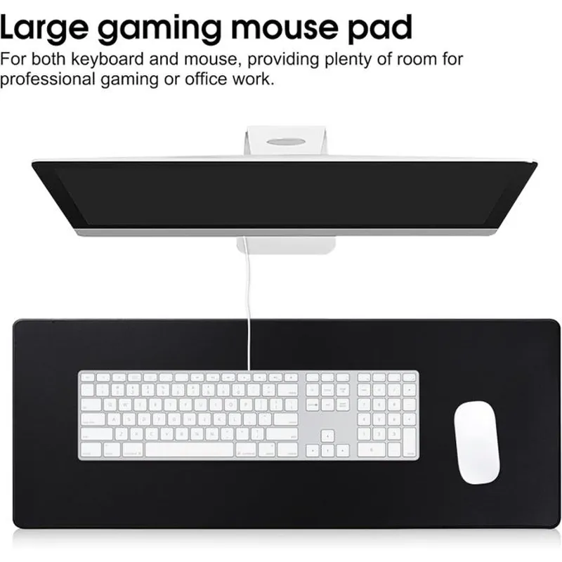 Tapis de Bureau 90×40 cm – Noir Simple – Antidérapant - Photo 2
